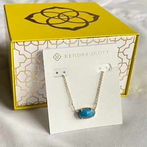 NWT Kendra Scott Gold & Turquoise Elisa Necklace